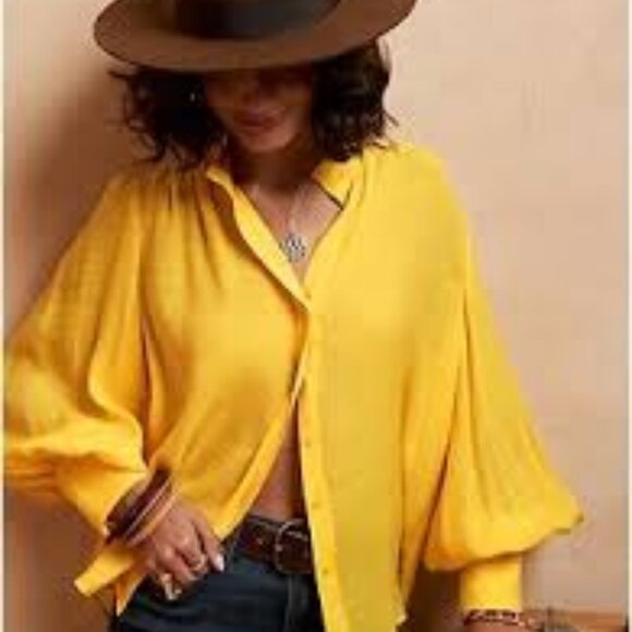 Banana Republic Volume-Sleeve Shirt Sz S - Picture 2 of 6